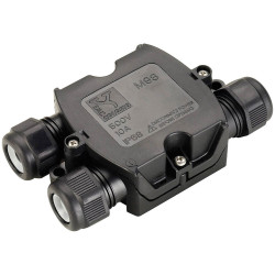 SLV 228730 Junction Box Black 2 PG Glands M20x1.5 for 3-Wire Cables