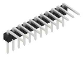 Pin header, 11 pole, pitch 2.54 mm, angled, black, 10056140