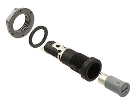 Oprawa bezpiecznikowa montowana w tablicach Montaż panelowy rozmiar: 6.3 x 32mm 20A 250V ac Szybkozłącze, końcówka