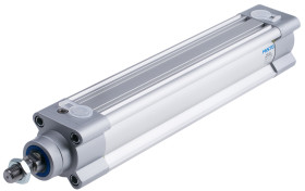 Siłownik pneumatyczny z tłoczyskiem skok: 200mm Festo Ø 40mm dwustronnego działania Action 361.9mm z amortyzacją