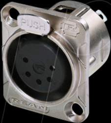 RC5FDL XLR receptacles 5-pole solder contacts (chrome-plated housing)