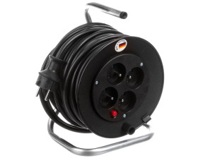 Przedłużacz bębnowy 15m 4 gniazda IP20 czarny 810180