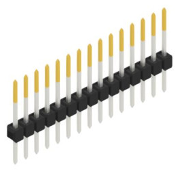 Pin header, 15 pole, pitch 2.54 mm, straight, black, 10046487