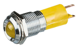 Lampka kontrolna do montażu panelowego 24V, Żółta 14mm LED Chrom Końcówka lutownicza CML Innovative Technologies