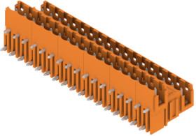 Pin header, 34 pole, pitch 5.08 mm, angled, orange, 1726430000