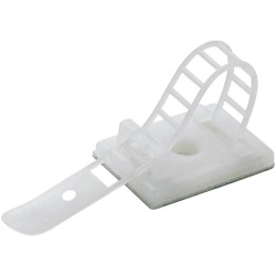 TruComponents 41006 Cable mount Adhesive/Scr fixing &#xD8;22mm &#x2B; strap Ecru 1pcs