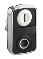 Przycisk biały kryty/czarny kryty dwuklawiszowy O22 z ozn. ZB4BA7121