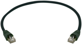 Patch cable, RJ45 plug, straight to RJ45 plug, straight, Cat 6A, S/FTP, PE, 10 m, black, 100009061