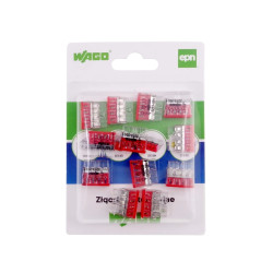 Szybkozłącze instalacyjne do przewodów jednodrutowych WAGO x4 24A 450V 0.5-2.5mm2, blister 12szt.