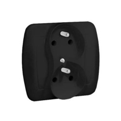 Simon Akord Gniazdo wtyczkowe z uziemieniem podwójne, z funkcją niezmienności faz, 16A, 250V, zaciski śrubowe czarny AGZ2CZ/49