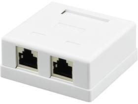 Gniazdo komputerowe 2xRJ45 kat.5e ekranowane FTP natynkowe