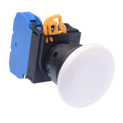 YW1B-M4E10W White 22mm Mushroom Momentary Push Button Switch NO IP65 IDEC