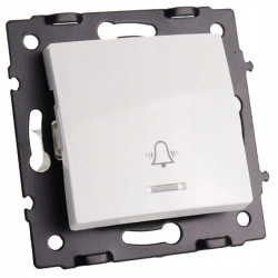 Łącznik włącznik dzwonek o styku chwilowym z podświetleniem biały - Argo 9126