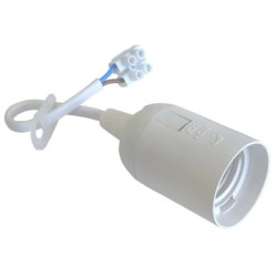 Oprawka oświetleniowa E27 budowlana remontowa z przewodem 15cm biała 13057