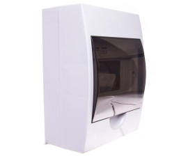 Rozdzielnica modułowa tworzywo 1x6 natynkowa IP40 IK06 N+PE II klasa drzwi transparentne szare DB106S 1X6P/SMD biały 3831