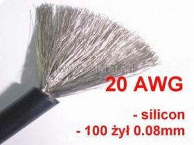 Przewód silikonowy CU; 0,5mm2; czarny