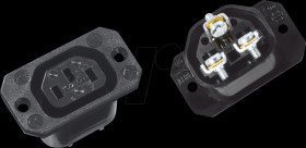 917.171 IEC320 C13 appliance inlet, with screw connections, black