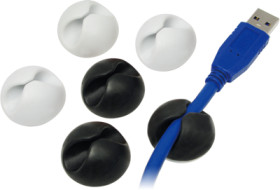 Cable clip assortment, steel, black/white, self-adhesive, KAB0009