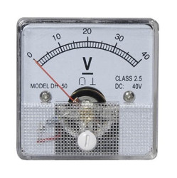 40V DC Class 2.5 Analogue Voltmeter, Square