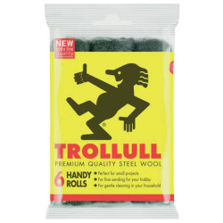 Trollull TRL772015 Handy Rolls Fine Steel Wool (Pack 6)