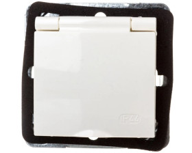 IMPRESJA Gniazdo bryzgoszczelne z/u IP44 klapka ecru GPH-1YZ/m/27/w
