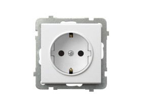 SONATA Gniazdo pojedyncze z uziemieniem schuko IP20 biały GP-1RS/m/00 OSPEL
