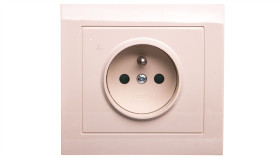 Kier Gniazdo Pojedyncze Z/U Z Przesłonami Beżowe Gp-1Wzp/01