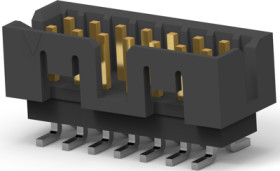 Pin header, 20 pole, pitch 2 mm, straight, black, 2-2842241-0