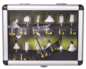 Komplet frezów widiowych trzpień 8 mm 12 szt. plastikowa kasetka do przechowywania 57H210 /12szt./