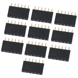 Gniazdo goldpin 1x6 pin żeńskie proste 2.54mm - 10 sztuk