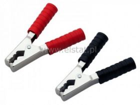 Krokodylki 200A czerwony - czarny; izolowane