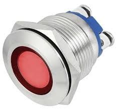 Kontrolka LED 14mm 12V metal czerwona