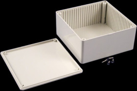 ABS enclosure, (L x W x H) 120 x 120 x 59 mm, light gray (RAL 7035), IP54, 1591USGY