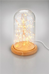 Szklana kopuła z łańcuchem świetlnym mikro LED 60340