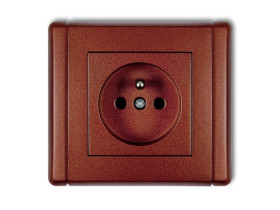 FLEXI Gniazdo pojedyncze z uziemieniem (przesłony torów prądowych) brązowy metalik 9FGP-1zp KARLIK
