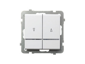 SONATA Wyłącznik żaluzjowy z podświetleniem pomarańczowym z blokadą mechaniczną biały ŁP-7RBS/m/00 OSPEL