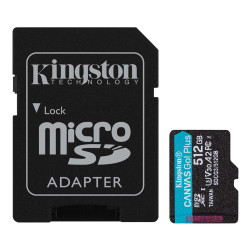 Karta Micro SD MicroSDXC, 512 GB Nie 3D TLC, Kingston Canvas Go! Plus