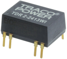 DC converter, 4.5-18 VDC, 2 W, 1 output, 15 VDC, 81 % efficiency, TDR 2-1213WI