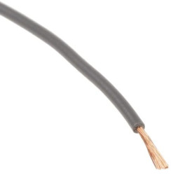 Przewód jednożyłowy linkowy, Przewód do urządzeń, 0,26 mm², 3/0,07 mm, 23 AWG, PVC, 250 V, Szary, dł. 100m, RS PRO