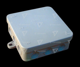 Puszka montażowa elastyczna 85×85×37 IP54 natynkowa szara TRACON