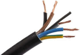 Sieciowy kabel zasilający 5 Core Polichlorek winylu PVC Sheath Czarny 8.04mm od , 300 V, 500 V