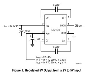 Micropower, Regulated 5V Charge Pump DC/DC Converter