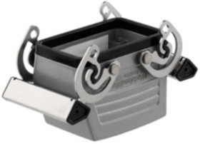 Grommet housing, size B10, die-cast aluminum, M25, straight, cross bow locking, IP65, 1021250000