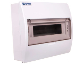 Rozdzielnica modułowa 1x12 natynkowa IP40 z klapką dymną S-12+SZYBKA+N+PE 800600 ENE-00353