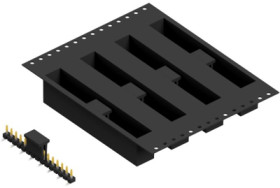 Pin header, 15 pole, pitch 2.54 mm, angled, black, SLLP5SMD03815SBTR