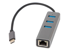 Adapter USB-C RJ45 + 3xUSB 10/100/1000Mb