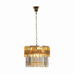 Lampa wisząca CAMILLE kolor złoty/jasny, bursztynowy metal/szkło, 8xE14 IP20 19101/8 Zuma Line