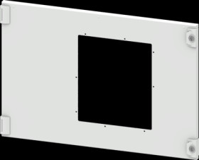 Compartment door, rectangular, sheet steel, (W x H x D) 800 x 550 x 25 mm, light gray, for built-in installation devices, 8PQ205