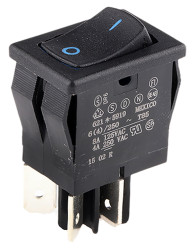 Przełącznik kołyskowy Wł.-wył. Nie 8 A DPST Niebieski Carlingswitch