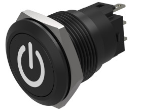 Nasadka przełącznika Chwilowy 1-stykowe, 1-stykowe średnica wycięcia 19mm Montaż wpuszczany EAO